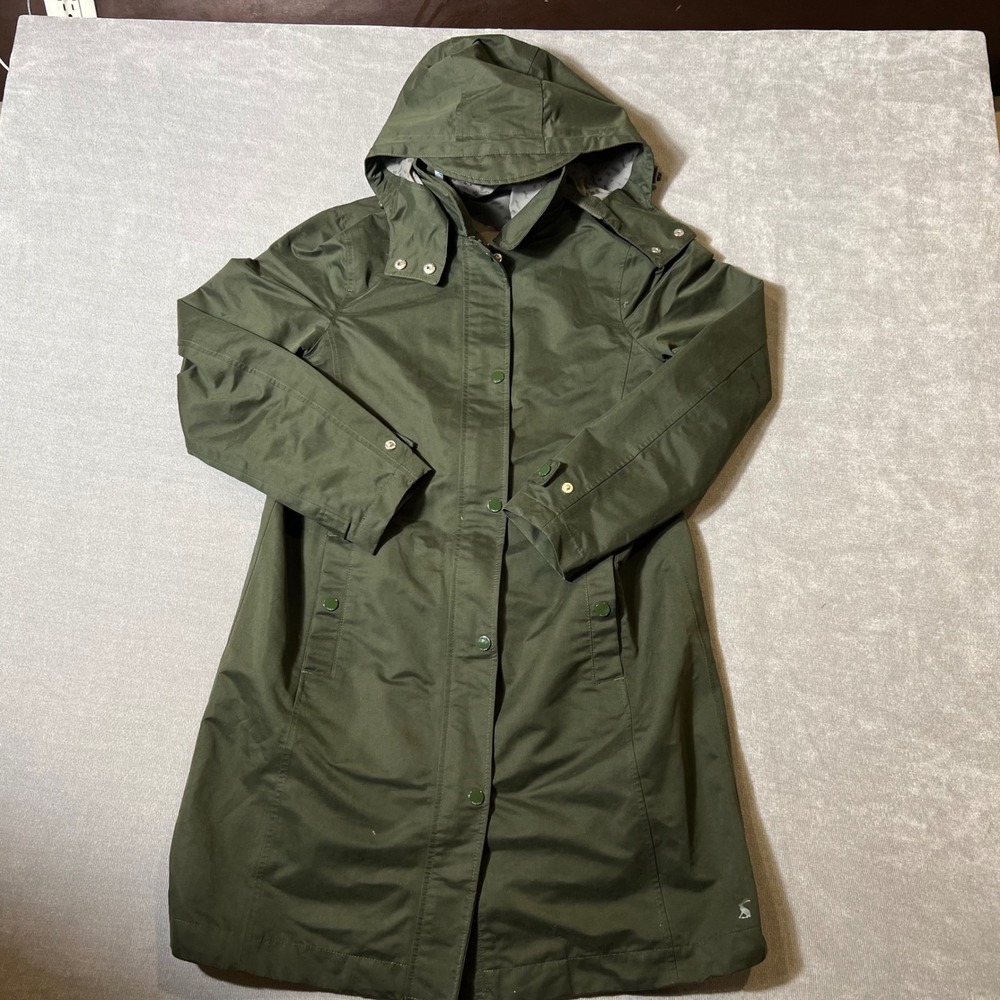 Joules Olive Green Water-resistant Hooded Trench Coat